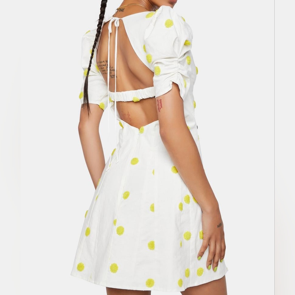NWT For Love & Lemons Claude Mini Polka Dot Dress - Picture 3 of 10